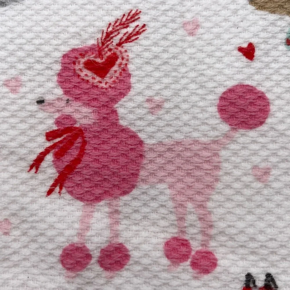 Cupcakes and Cashmere Kitchen Towels Dogs Hearts Valentines Day Set‎ Of 2